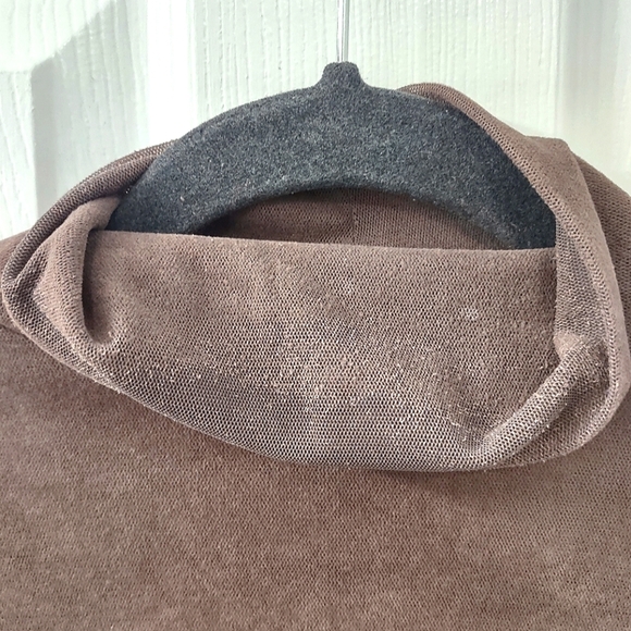 Express Fo Suede Mocha Mock Neck Long Sleeve Tee Size M - Picture 5 of 11